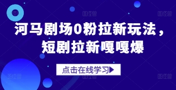 河马剧场0粉拉新玩法，短剧拉新嘎嘎爆-梦遥资源网