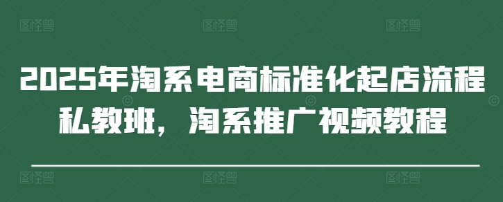 2025年淘系电商标准化起店流程私教班，淘系推广视频教程-梦遥资源网